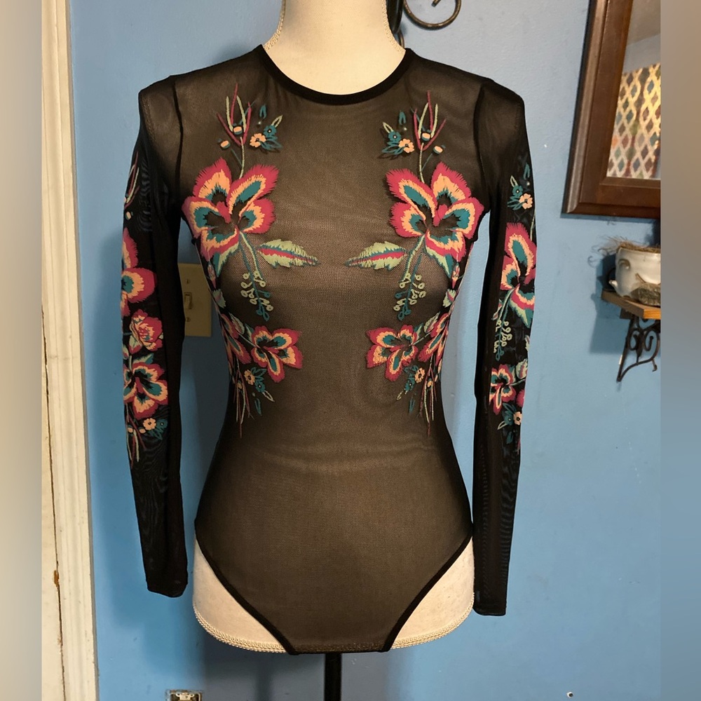 Ayanapa, Sheer, floral, Body Suit